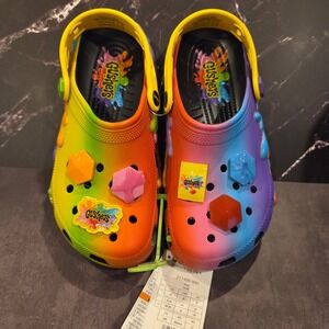 Crocs Gushers Classic Clog Kid J6 Rainbow Multi Color Fruit Snacks Kidcore Retro